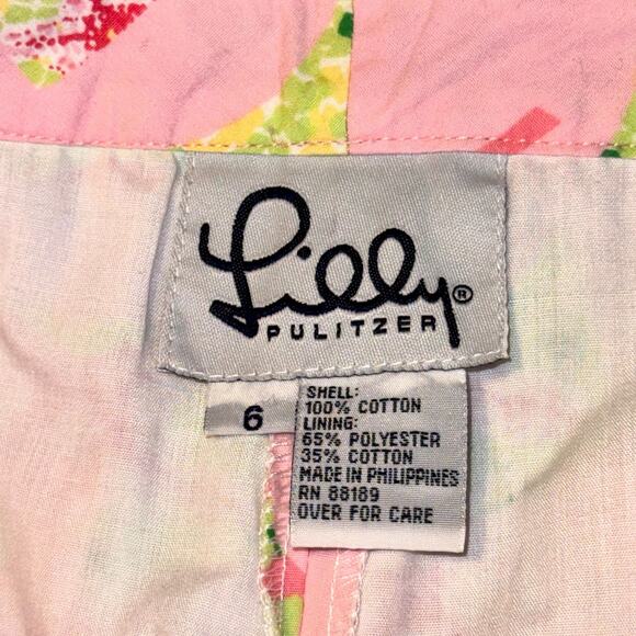 Lilly Pulitzer Cropped Pants Women’s 6 Pink Swimsuit Print Summer Flat Front - Picture 3 of 6